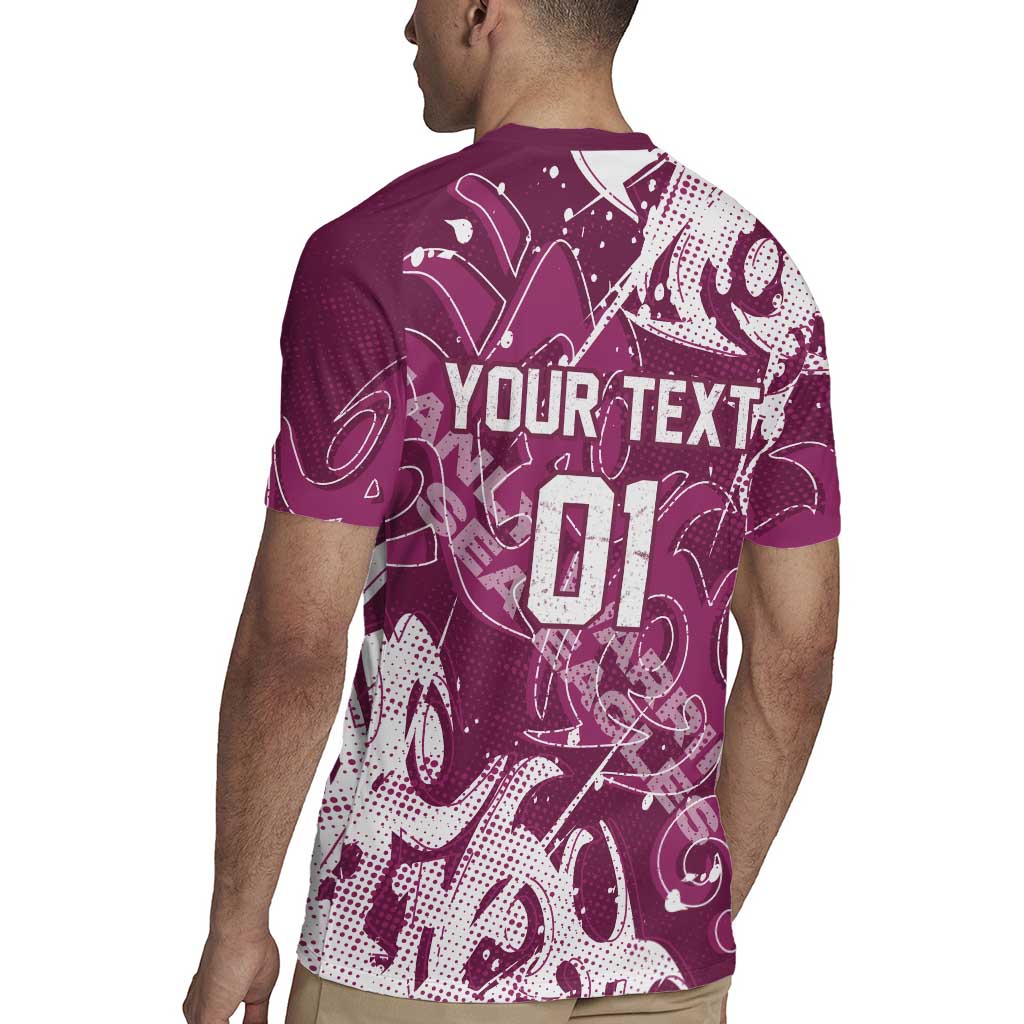 Personalized Manly Warringah Sea Eagles Rugby Rugby Jersey Urban Street Graffiti Style - Distressed Splatter Elements