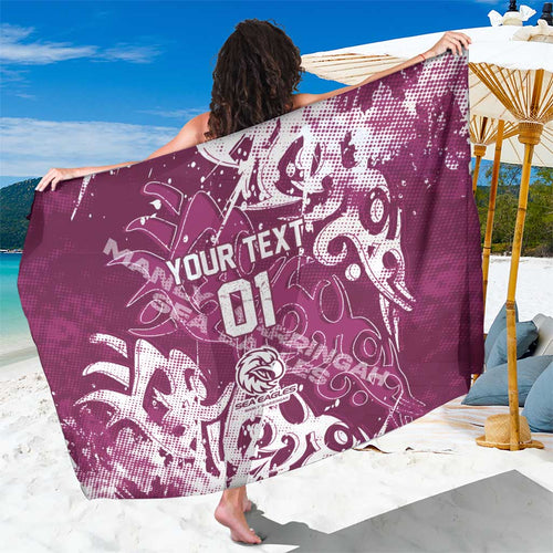 Personalized Manly Warringah Sea Eagles Rugby Sarong Urban Street Graffiti Style - Distressed Splatter Elements