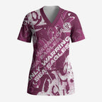 Personalized Manly Warringah Sea Eagles Rugby Scrub Top Urban Street Graffiti Style - Distressed Splatter Elements