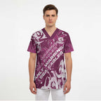 Personalized Manly Warringah Sea Eagles Rugby Scrub Top Urban Street Graffiti Style - Distressed Splatter Elements