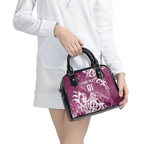 Personalized Manly Warringah Sea Eagles Rugby Shoulder Handbag Urban Street Graffiti Style - Distressed Splatter Elements