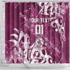 Personalized Manly Warringah Sea Eagles Rugby Shower Curtain Urban Street Graffiti Style - Distressed Splatter Elements