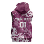 Personalized Manly Warringah Sea Eagles Rugby Sleeveless Hoodie Urban Street Graffiti Style - Distressed Splatter Elements