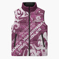 Personalized Manly Warringah Sea Eagles Rugby Sleeveless Puffer Jacket Urban Street Graffiti Style - Distressed Splatter Elements