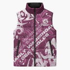 Personalized Manly Warringah Sea Eagles Rugby Sleeveless Puffer Jacket Urban Street Graffiti Style - Distressed Splatter Elements