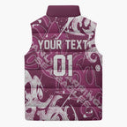 Personalized Manly Warringah Sea Eagles Rugby Sleeveless Puffer Jacket Urban Street Graffiti Style - Distressed Splatter Elements