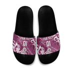 Personalized Manly Warringah Sea Eagles Rugby Slide Sandals Urban Street Graffiti Style - Distressed Splatter Elements