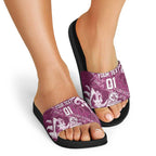 Personalized Manly Warringah Sea Eagles Rugby Slide Sandals Urban Street Graffiti Style - Distressed Splatter Elements