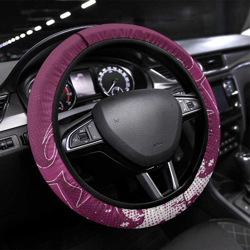 Manly Warringah Sea Eagles Rugby Steering Wheel Cover Urban Street Graffiti Style - Distressed Splatter Elements