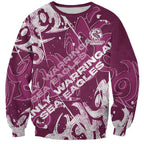 Personalized Manly Warringah Sea Eagles Rugby Sweatshirt Urban Street Graffiti Style - Distressed Splatter Elements