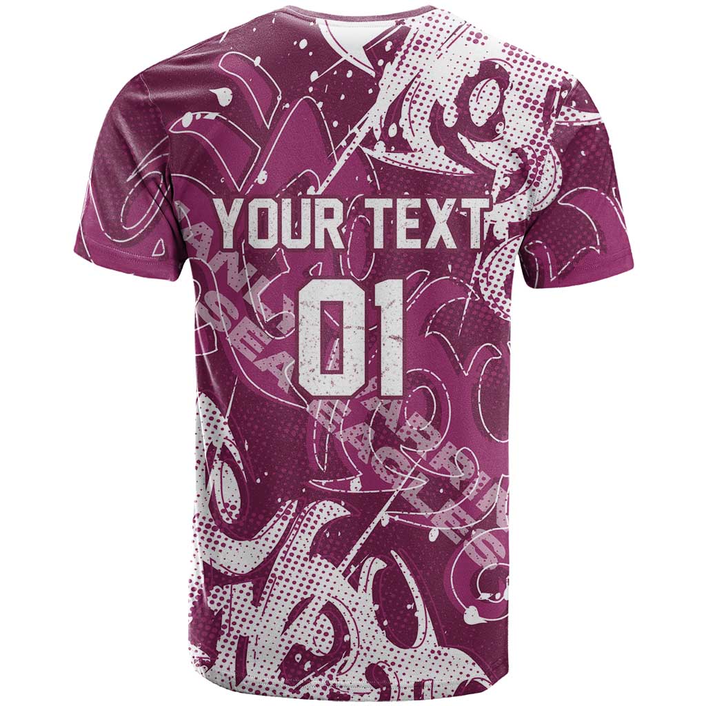 Personalized Manly Warringah Sea Eagles Rugby T Shirt Urban Street Graffiti Style - Distressed Splatter Elements