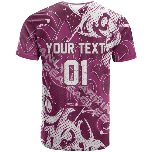 Personalized Manly Warringah Sea Eagles Rugby T Shirt Urban Street Graffiti Style - Distressed Splatter Elements