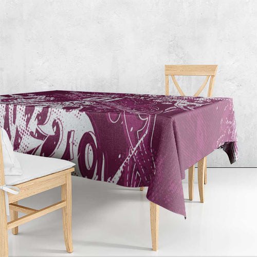 Personalized Manly Warringah Sea Eagles Rugby Tablecloth Urban Street Graffiti Style - Distressed Splatter Elements