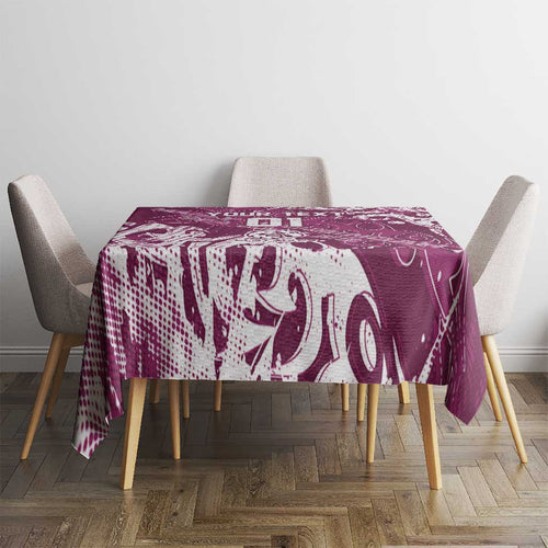 Personalized Manly Warringah Sea Eagles Rugby Tablecloth Urban Street Graffiti Style - Distressed Splatter Elements