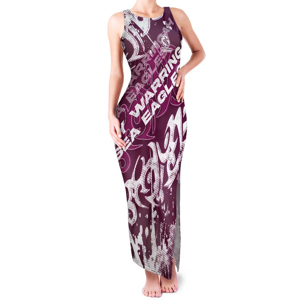 Personalized Manly Warringah Sea Eagles Rugby Tank Maxi Dress Urban Street Graffiti Style - Distressed Splatter Elements