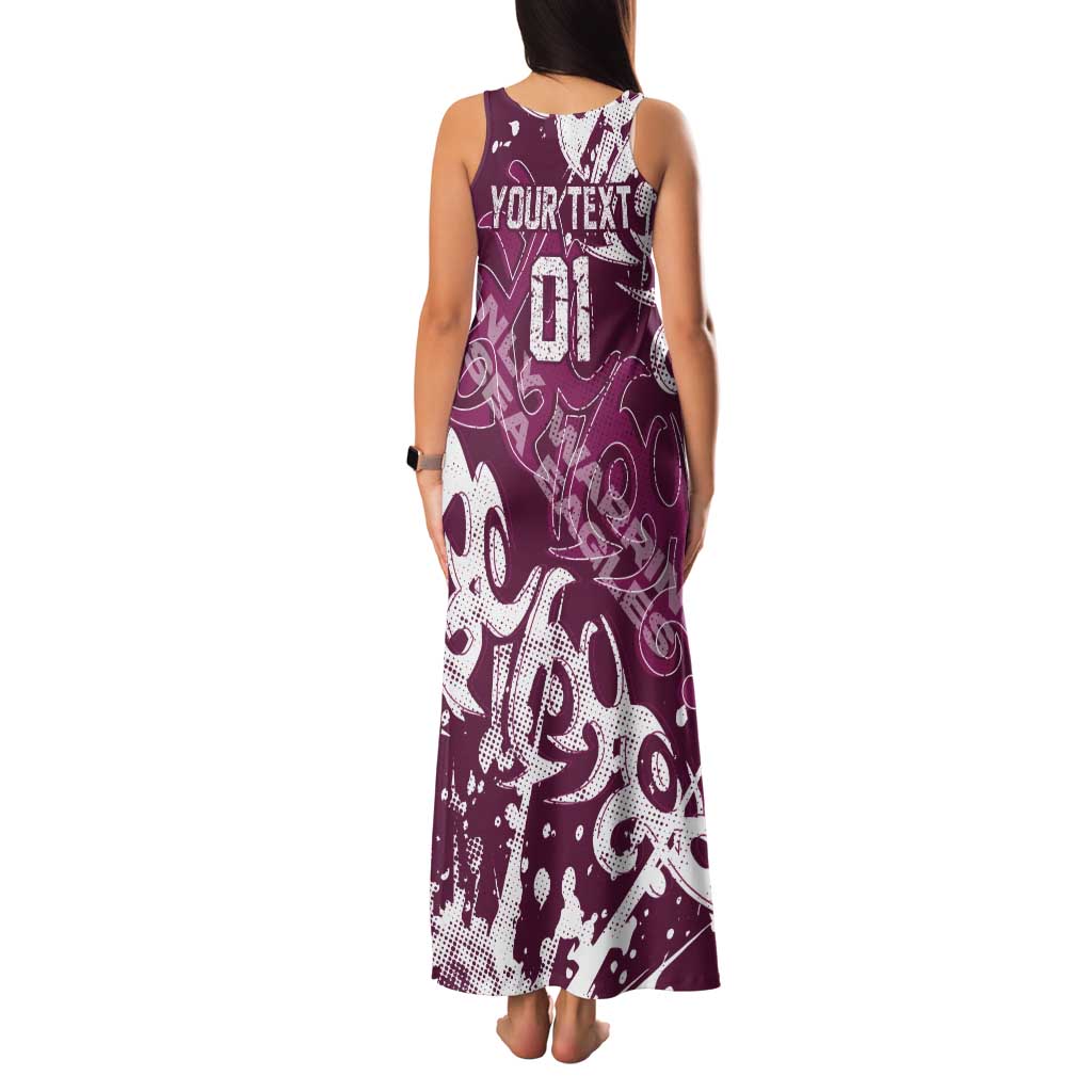 Personalized Manly Warringah Sea Eagles Rugby Tank Maxi Dress Urban Street Graffiti Style - Distressed Splatter Elements