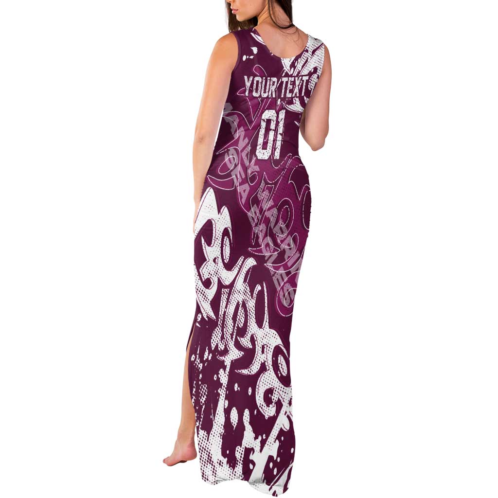 Personalized Manly Warringah Sea Eagles Rugby Tank Maxi Dress Urban Street Graffiti Style - Distressed Splatter Elements