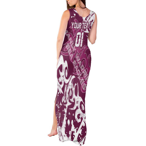 Personalized Manly Warringah Sea Eagles Rugby Tank Maxi Dress Urban Street Graffiti Style - Distressed Splatter Elements