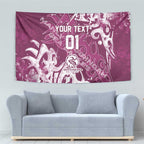 Personalized Manly Warringah Sea Eagles Rugby Tapestry Urban Street Graffiti Style - Distressed Splatter Elements