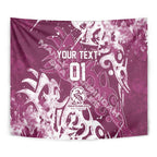 Personalized Manly Warringah Sea Eagles Rugby Tapestry Urban Street Graffiti Style - Distressed Splatter Elements