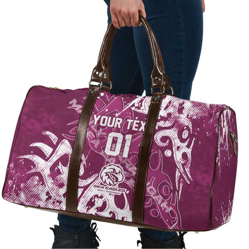 Personalized Manly Warringah Sea Eagles Rugby Travel Bag Urban Street Graffiti Style - Distressed Splatter Elements