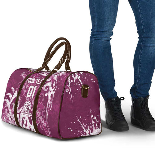 Personalized Manly Warringah Sea Eagles Rugby Travel Bag Urban Street Graffiti Style - Distressed Splatter Elements