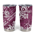 Personalized Manly Warringah Sea Eagles Rugby Tumbler Cup Urban Street Graffiti Style - Distressed Splatter Elements