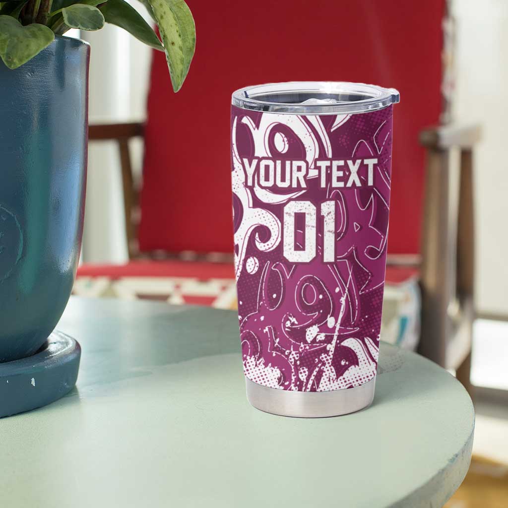 Personalized Manly Warringah Sea Eagles Rugby Tumbler Cup Urban Street Graffiti Style - Distressed Splatter Elements