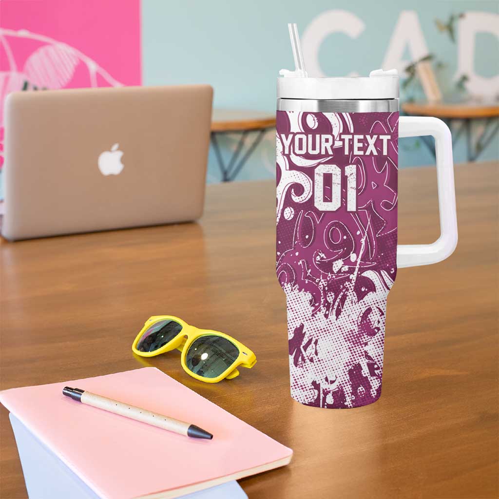 Personalized Manly Warringah Sea Eagles Rugby Tumbler With Handle Urban Street Graffiti Style - Distressed Splatter Elements