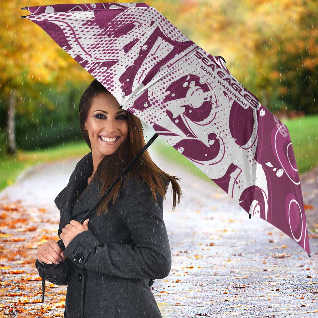Personalized Manly Warringah Sea Eagles Rugby Umbrella Urban Street Graffiti Style - Distressed Splatter Elements