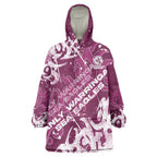Personalized Manly Warringah Sea Eagles Rugby Wearable Blanket Hoodie Urban Street Graffiti Style - Distressed Splatter Elements