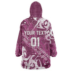 Personalized Manly Warringah Sea Eagles Rugby Wearable Blanket Hoodie Urban Street Graffiti Style - Distressed Splatter Elements