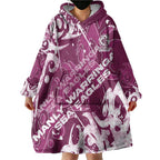 Personalized Manly Warringah Sea Eagles Rugby Wearable Blanket Hoodie Urban Street Graffiti Style - Distressed Splatter Elements