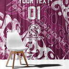 Personalized Manly Warringah Sea Eagles Rugby Window Curtain Urban Street Graffiti Style - Distressed Splatter Elements