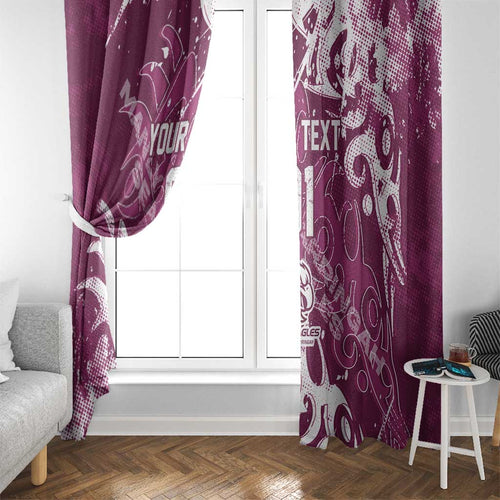 Personalized Manly Warringah Sea Eagles Rugby Window Curtain Urban Street Graffiti Style - Distressed Splatter Elements