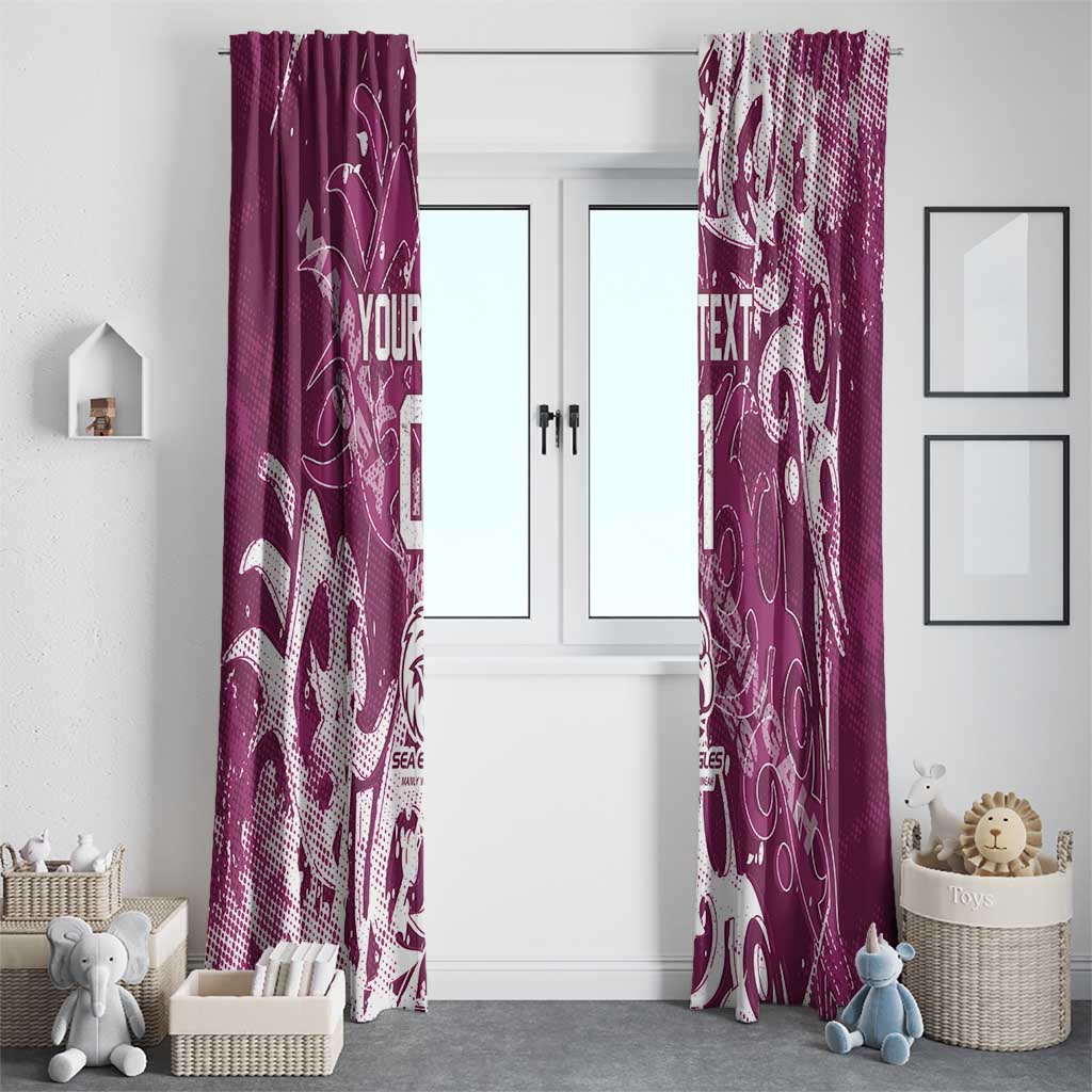 Personalized Manly Warringah Sea Eagles Rugby Window Curtain Urban Street Graffiti Style - Distressed Splatter Elements