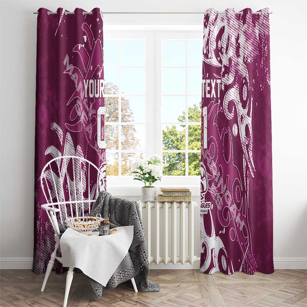 Personalized Manly Warringah Sea Eagles Rugby Window Curtain Urban Street Graffiti Style - Distressed Splatter Elements