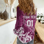 Personalized Manly Warringah Sea Eagles Rugby Women Casual Shirt Urban Street Graffiti Style - Distressed Splatter Elements