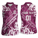 Personalized Manly Warringah Sea Eagles Rugby Women Sleeveless Polo Shirt Urban Street Graffiti Style - Distressed Splatter Elements