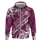 Personalized Manly Warringah Sea Eagles Rugby Zip Hoodie Urban Street Graffiti Style - Distressed Splatter Elements