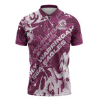 Personalized Manly Warringah Sea Eagles Rugby Zipper Polo Shirt Urban Street Graffiti Style - Distressed Splatter Elements