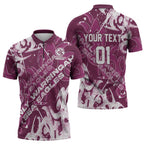 Personalized Manly Warringah Sea Eagles Rugby Zipper Polo Shirt Urban Street Graffiti Style - Distressed Splatter Elements
