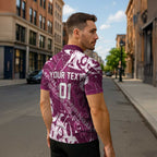 Personalized Manly Warringah Sea Eagles Rugby Zipper Polo Shirt Urban Street Graffiti Style - Distressed Splatter Elements