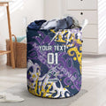 Personalized Melbourne Storm Rugby Laundry Basket Urban Street Graffiti Style - Distressed Splatter Elements