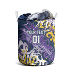 Personalized Melbourne Storm Rugby Laundry Basket Urban Street Graffiti Style - Distressed Splatter Elements
