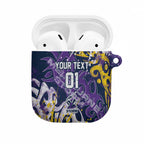 Personalized Melbourne Storm Rugby AirPods Case Urban Street Graffiti Style - Distressed Splatter Elements