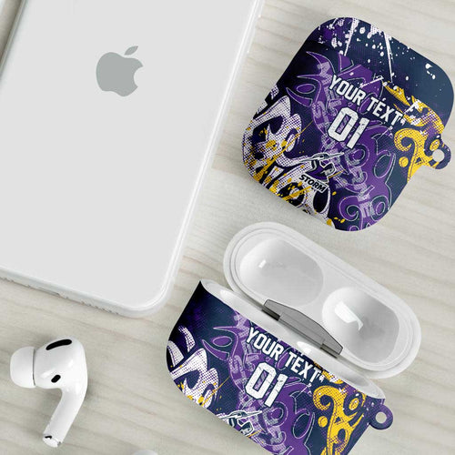 Personalized Melbourne Storm Rugby AirPods Case Urban Street Graffiti Style - Distressed Splatter Elements