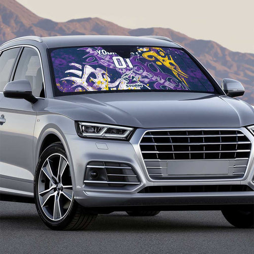 Personalized Melbourne Storm Rugby Auto Sun Shade Urban Street Graffiti Style - Distressed Splatter Elements