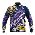Personalized Melbourne Storm Rugby Baseball Jacket Urban Street Graffiti Style - Distressed Splatter Elements