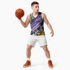 Personalized Melbourne Storm Rugby Basketball Jersey Urban Street Graffiti Style - Distressed Splatter Elements